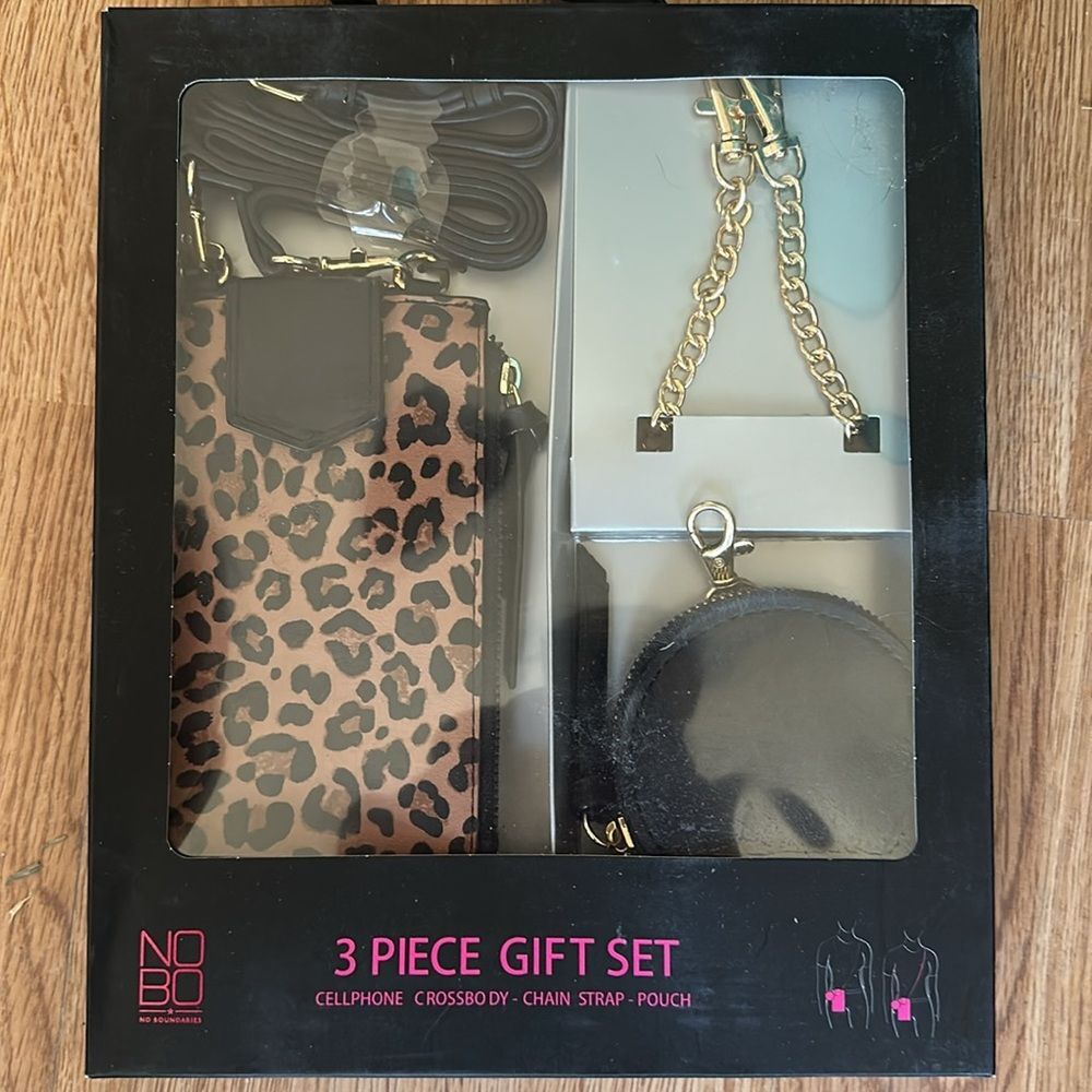No Boundaries 3-Piece Purse Set Faux Animal Print Women's Handbag Accessories